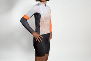 Unisex dot-dot-dot Grey + FLUOrange arm warmers