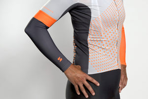 Unisex dot-dot-dot Grey + FLUOrange arm warmers