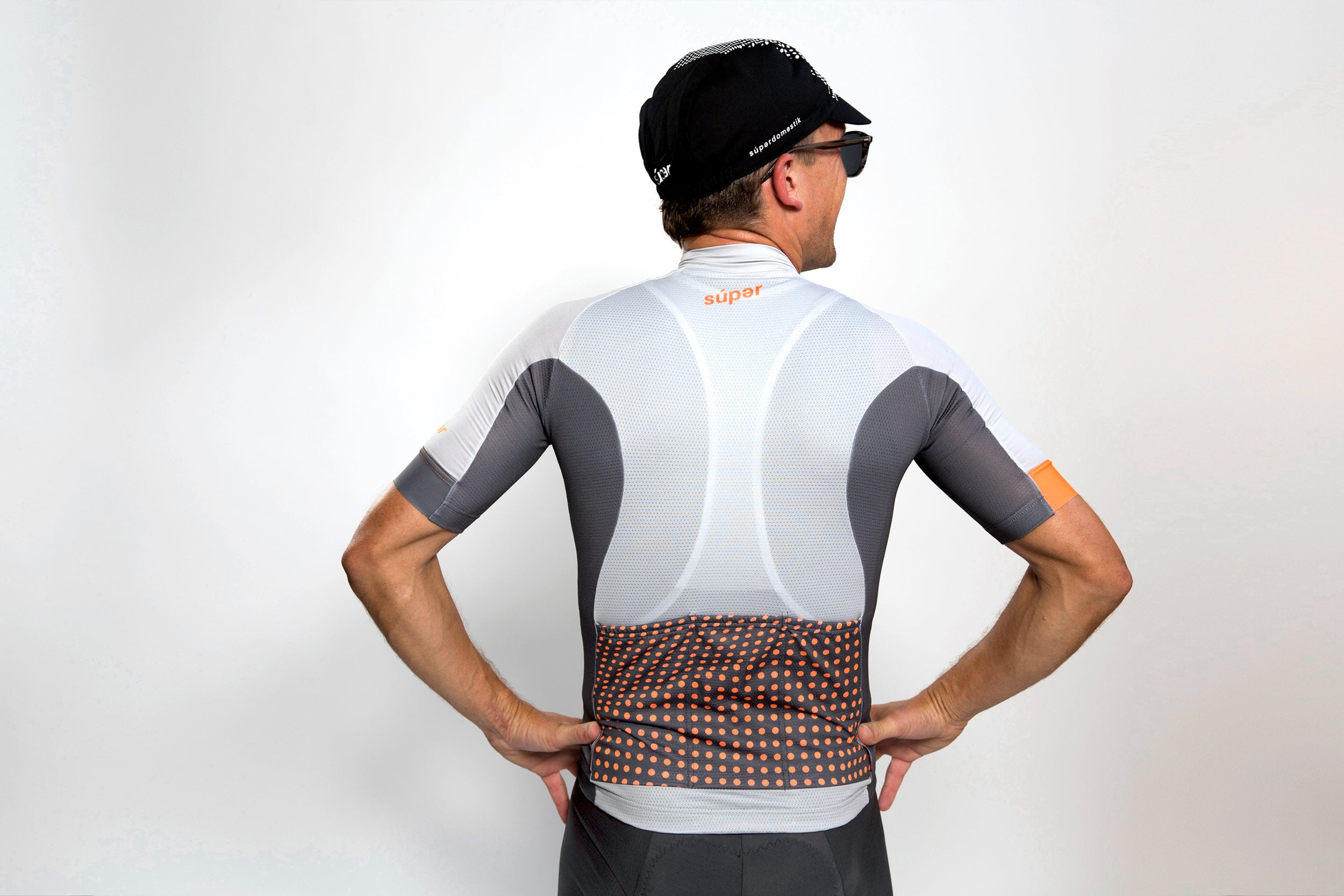 Men's dot-dot-dot Grey + FLUOrange jersey