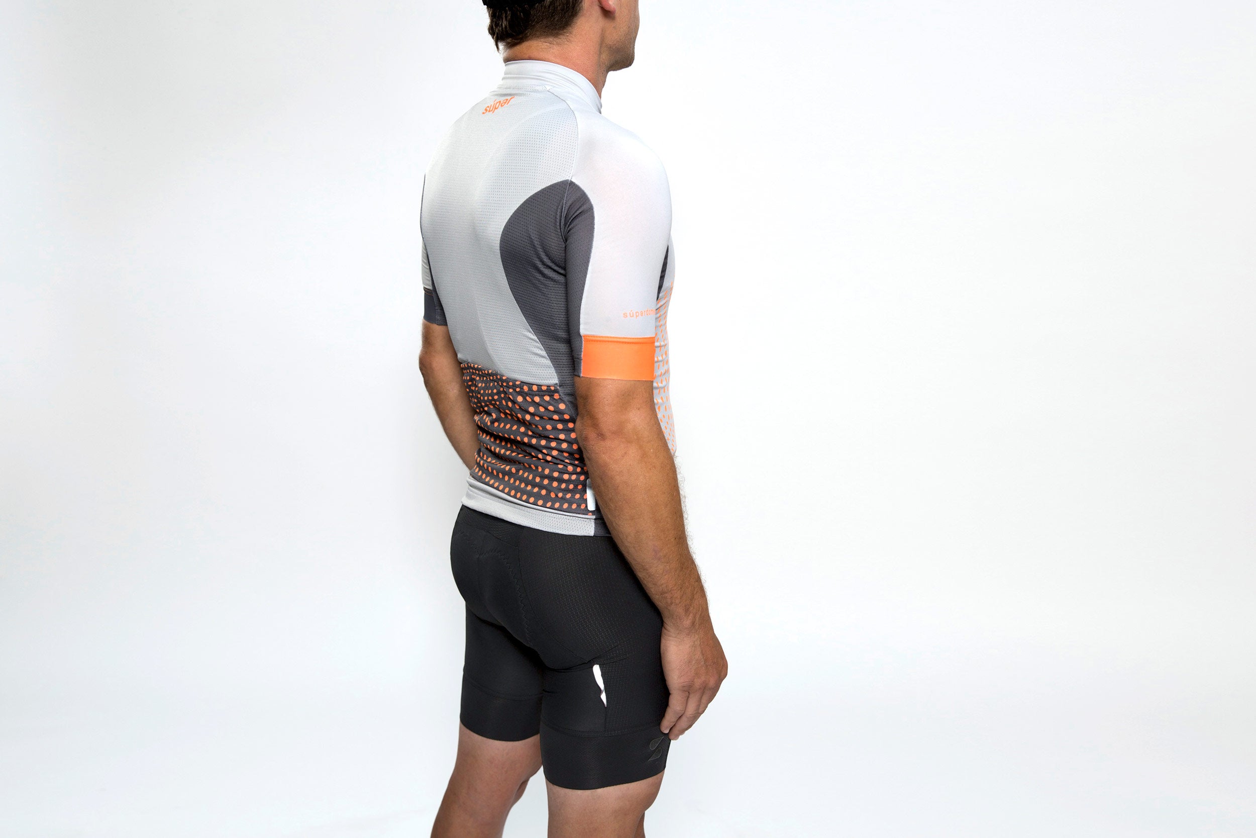 Men's dot-dot-dot Grey + FLUOrange jersey