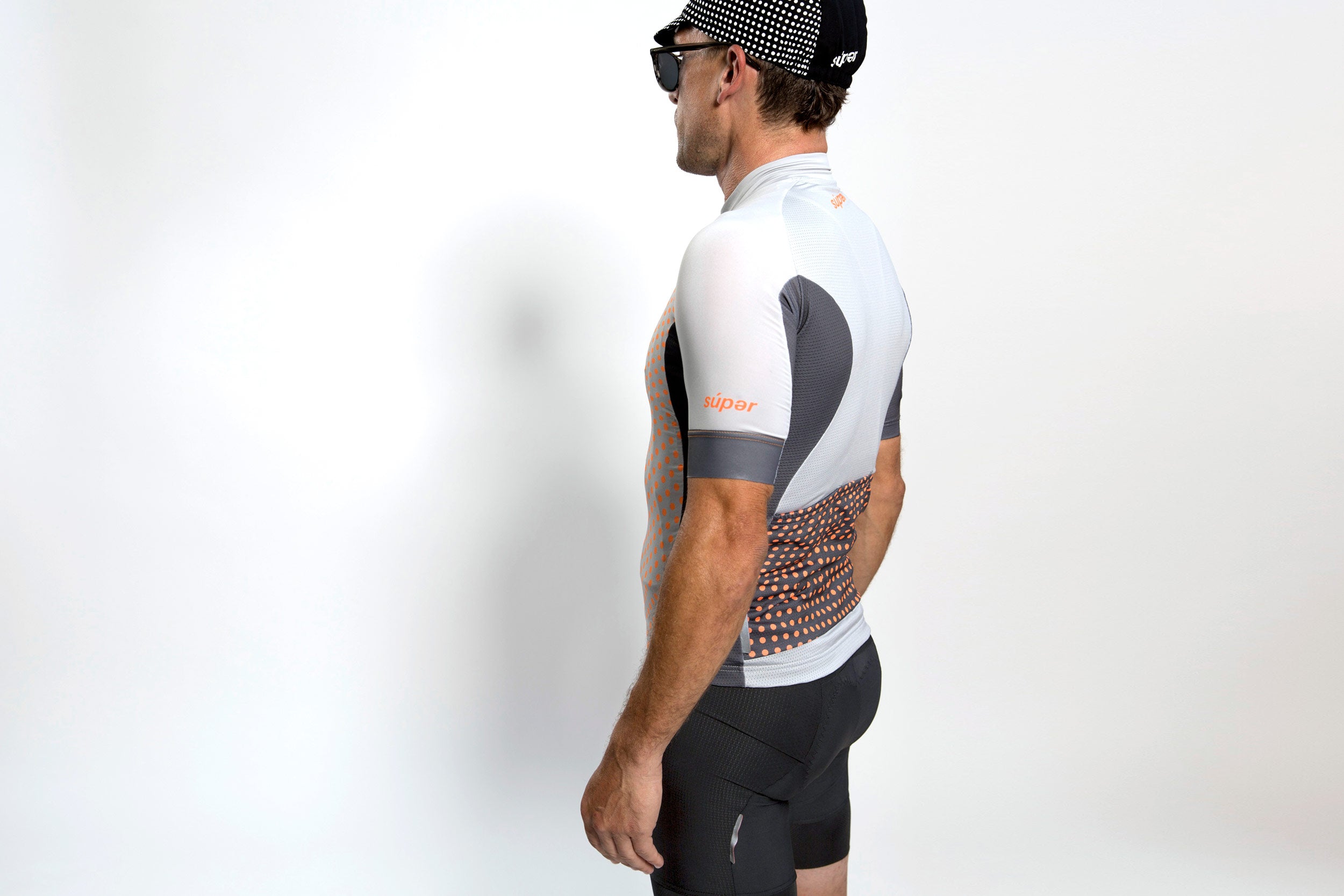Men's dot-dot-dot Grey + FLUOrange jersey
