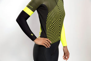 Unisex dot-dot-dot Green + Acid arm warmers
