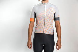 Women's dot-dot-dot Grey + FLUOrange jersey