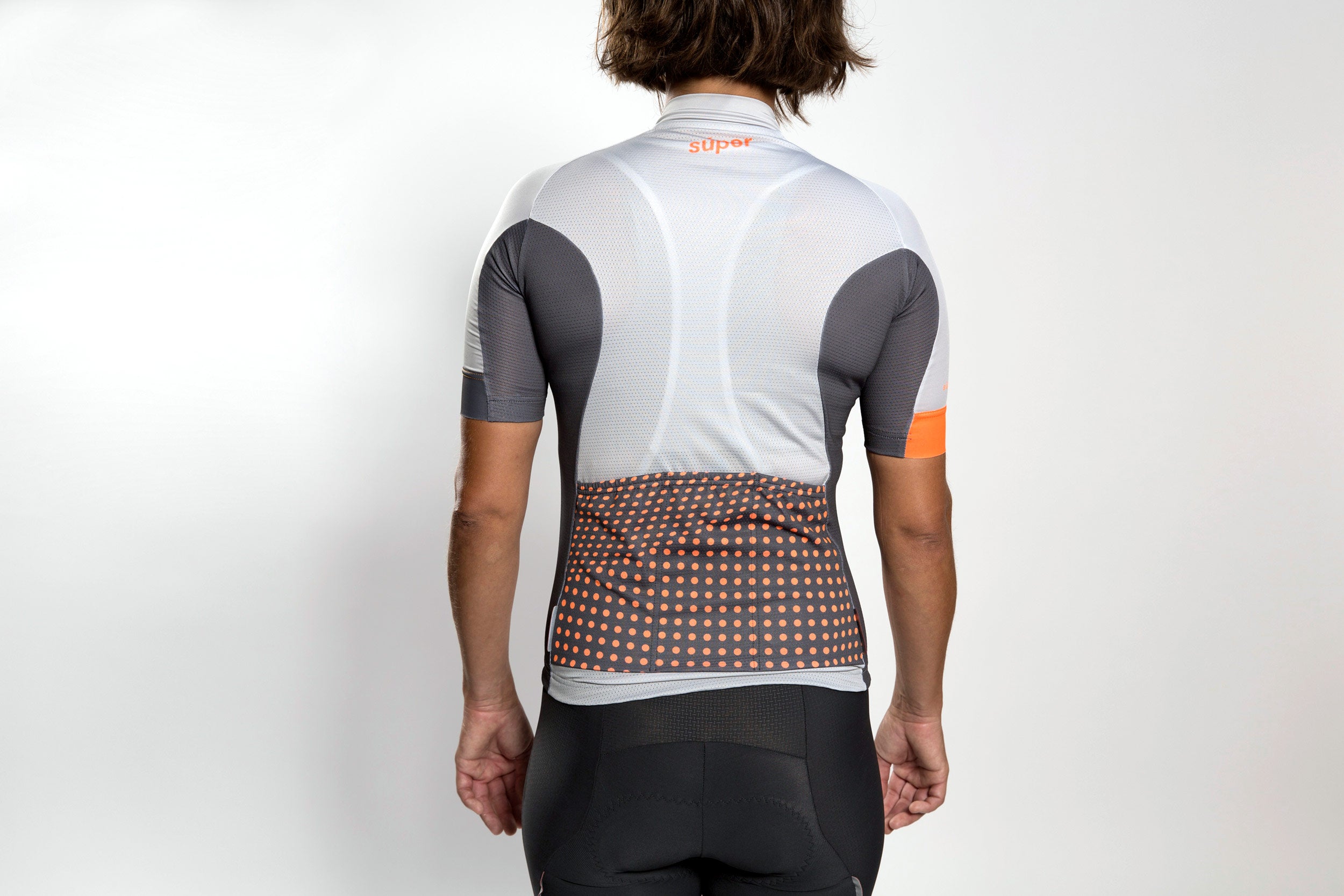 Women's dot-dot-dot Grey + FLUOrange jersey