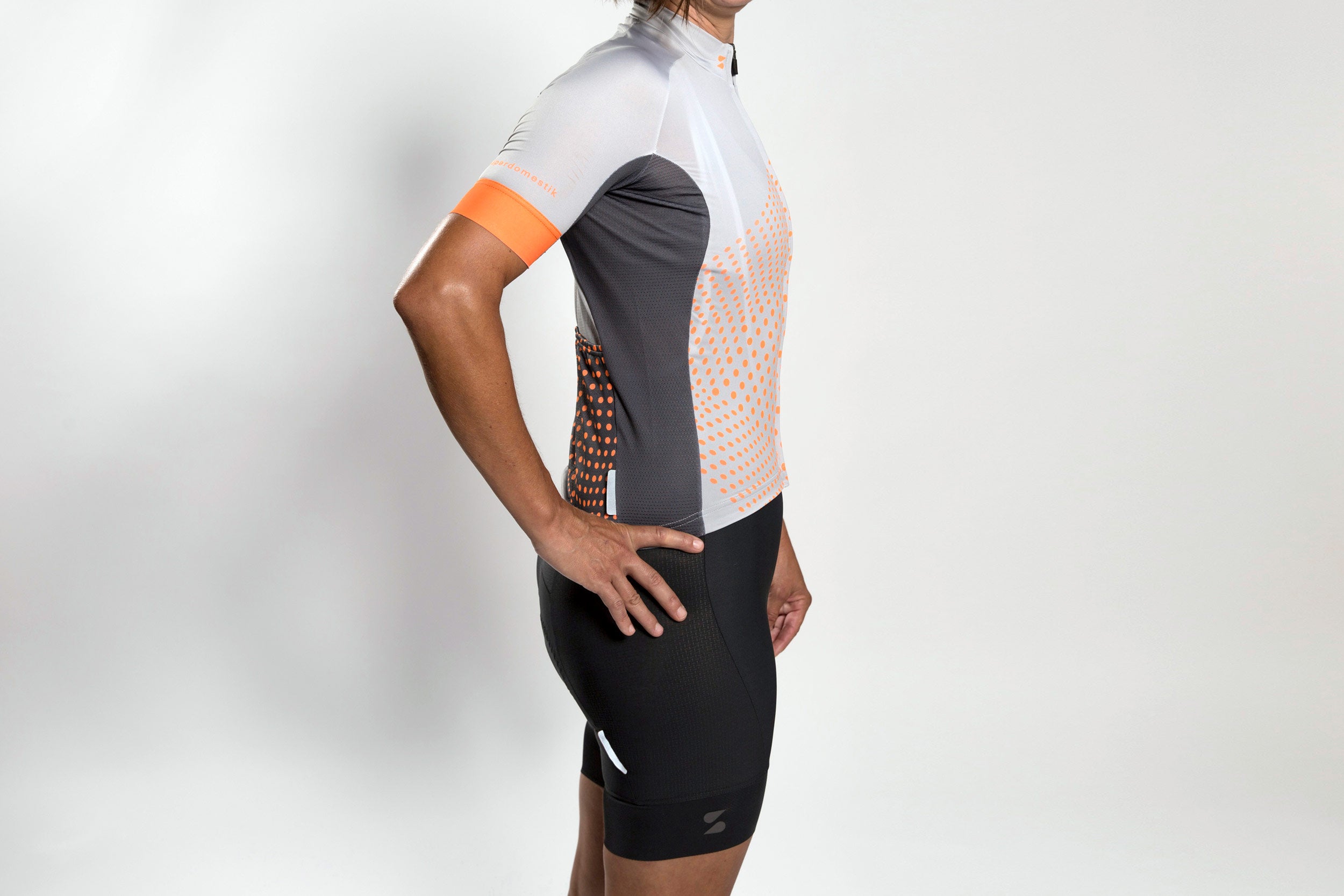 Women's dot-dot-dot Grey + FLUOrange jersey