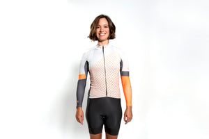 Women's dot-dot-dot Grey + FLUOrange jersey